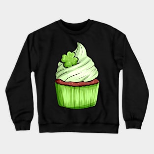 Muffin With Green Topping And Shamrock For St. Patricks Day Crewneck Sweatshirt